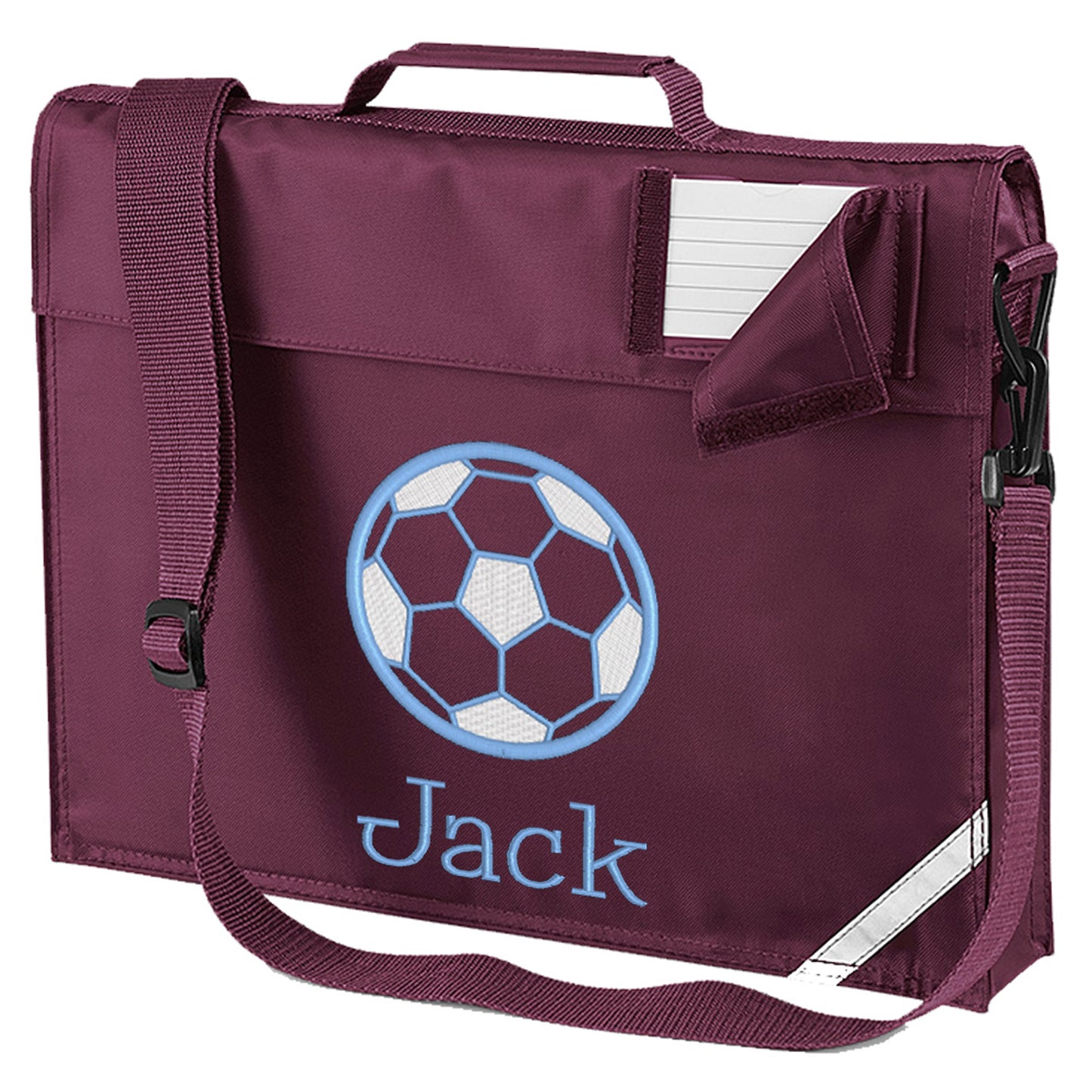 Embroidered Bookbag with strap- Football