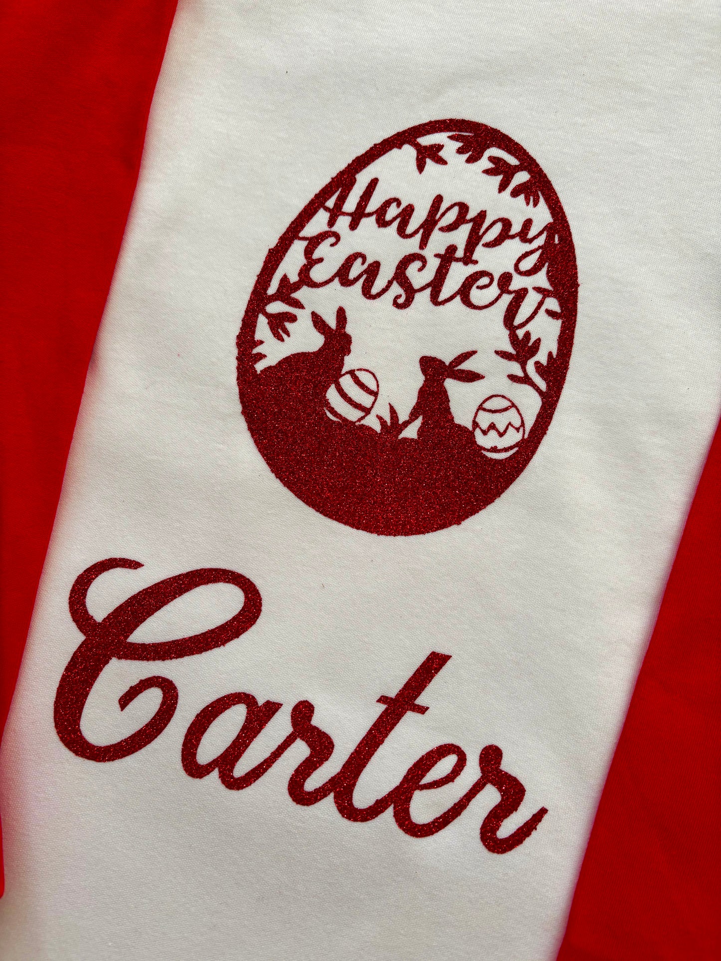 Personalised Easter Sparkly Printed Cotton Pyjamas,  keepsake, Gift PJ