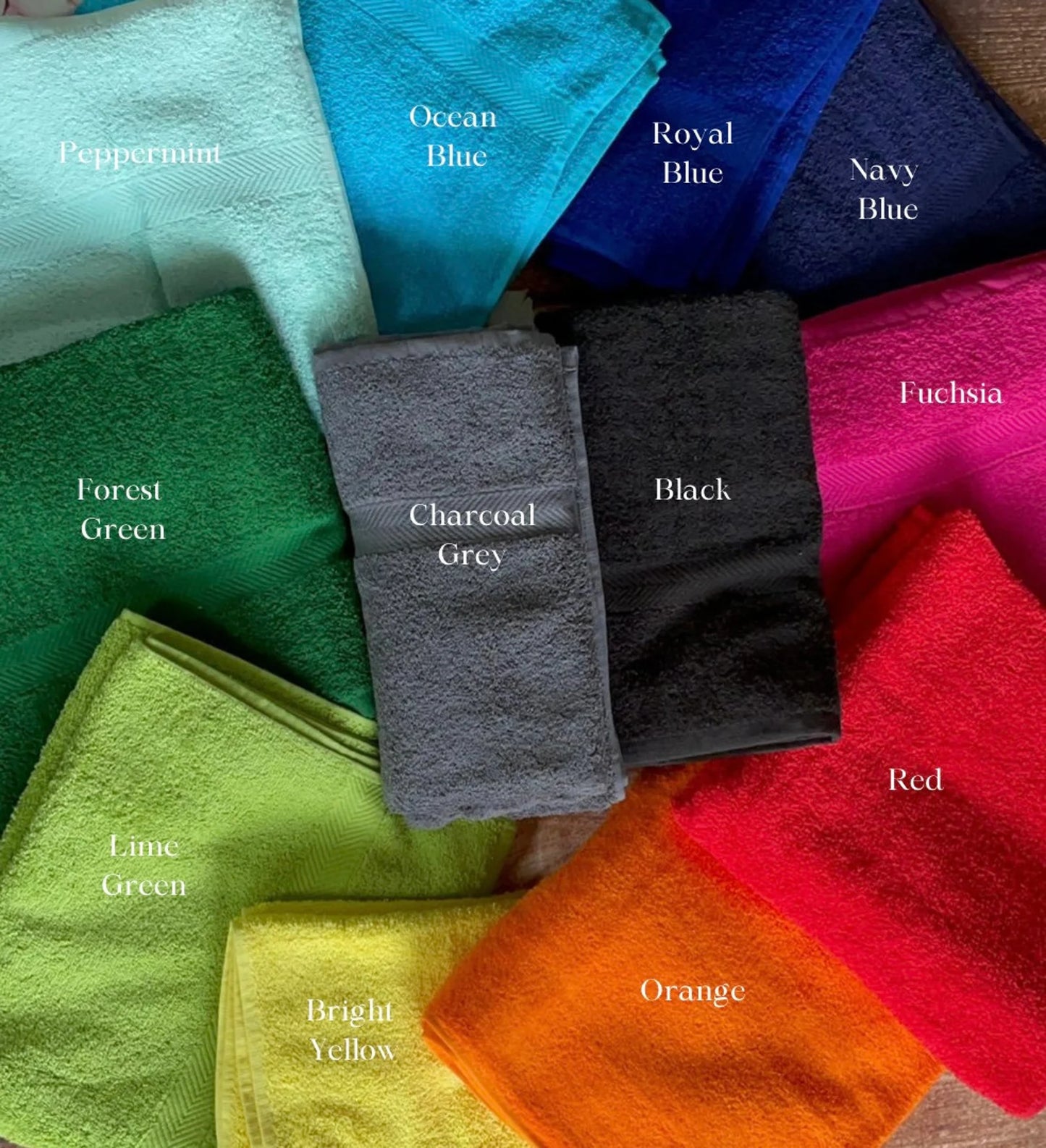 Large Dog Towel, Embroidered with paw print and name, choice of colours