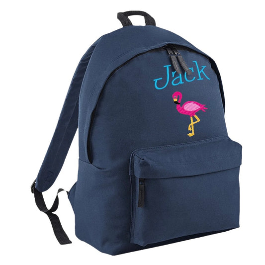 Embroidered Rucksack - Flamingo