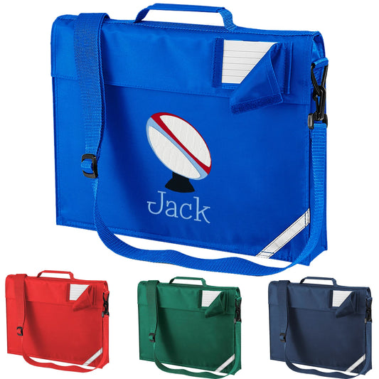 Embroidered Bookbag with strap - Rugby
