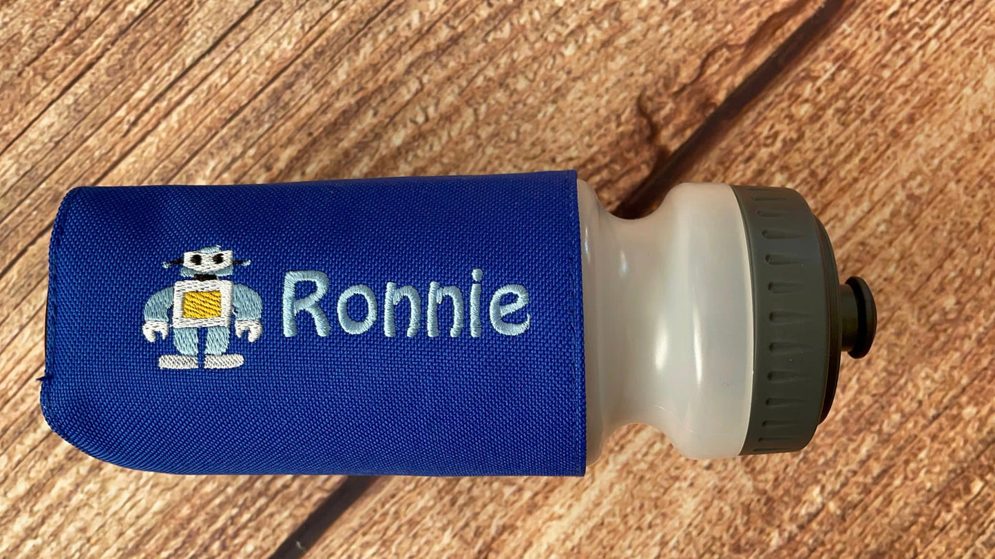 Personalised water bottle.