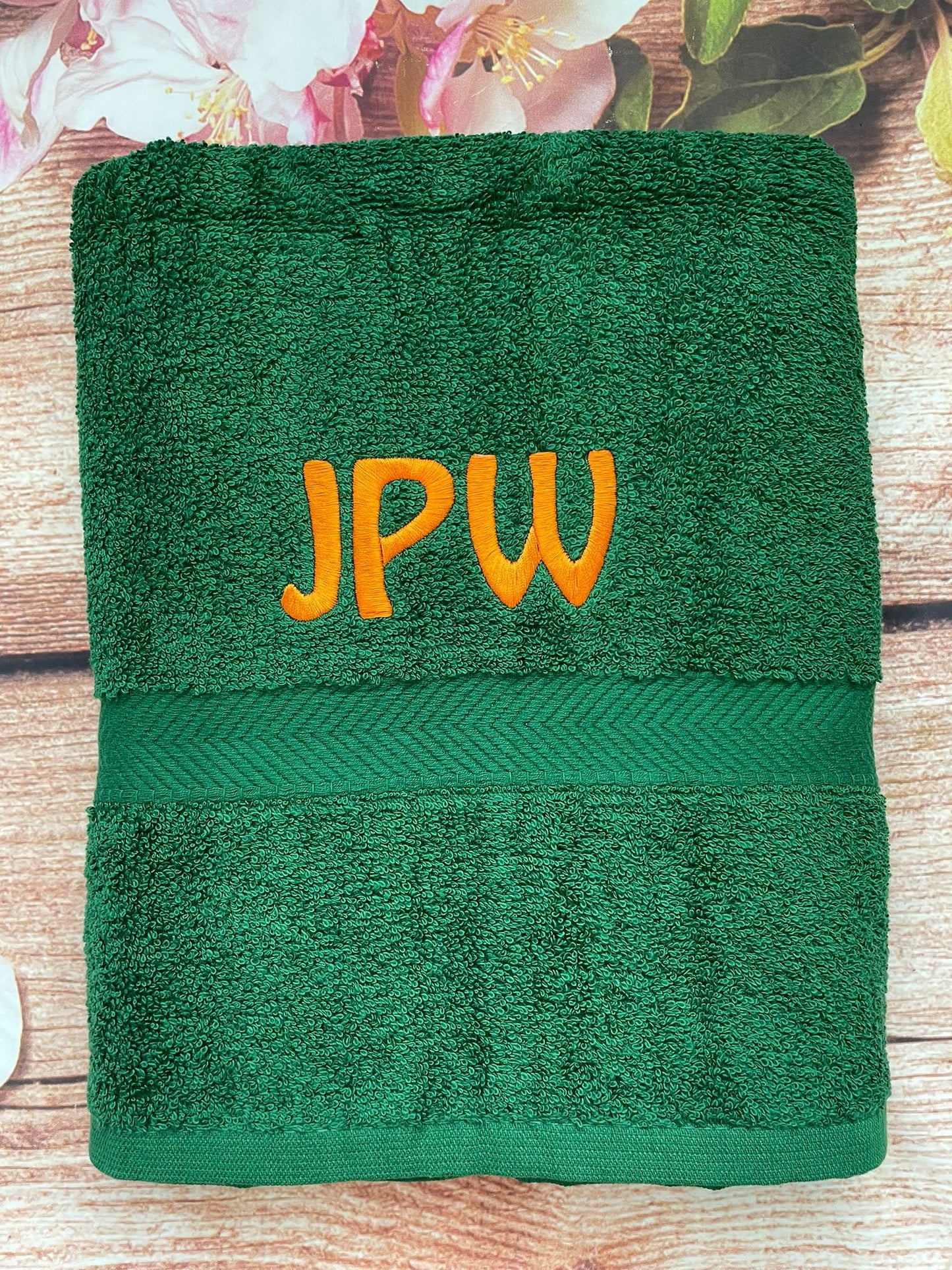 Embroidered personalised swimming or sports towel. Ideal gift // name only